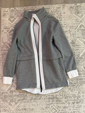 lululemon athletica Grey Jacket with White Trim